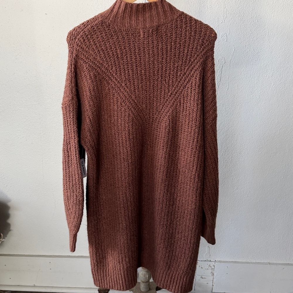 NWT Old Navy Long-Sleeve Relaxed Mock-Neck Mini Sweater Shift Dress Large - Picture 5 of 5